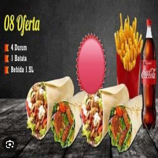 4 Durum beef or chicken with chips and coke 2l