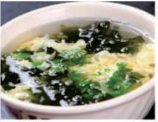 97 Zuppa di alga marina secca, cinese e uova