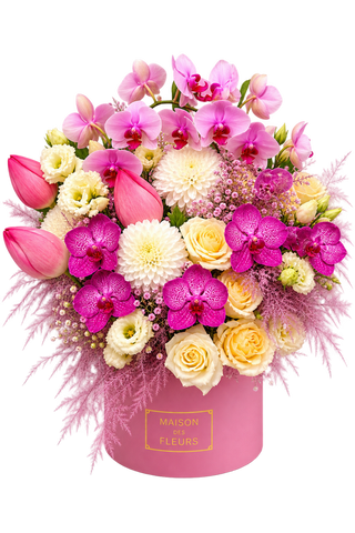 Aranjament elegant cu flori lotus roz