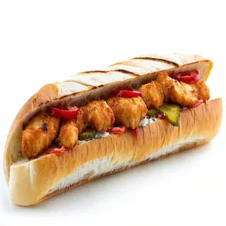 Bocadillo De Pollo A La Plancha, Lechuga, Tomate Y Mahonesa