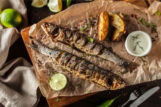 Кефаль на мангале