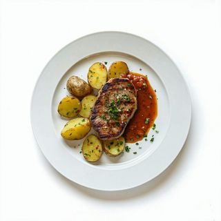 Cotoletta con patate al forno