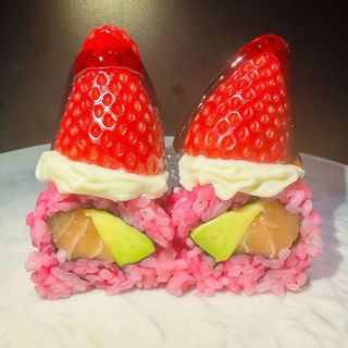 189.Pink strawberry roll