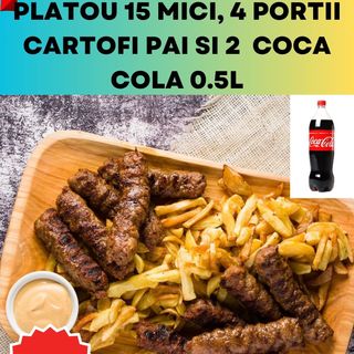 PLATOU 15 MICI CU CARTOFI PAI MUSTAR SI COCA COLA