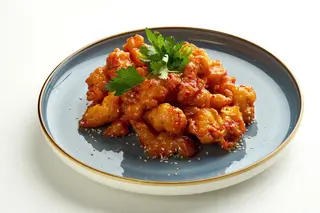 Курица в кляре под остро-сладким соусом (300г)