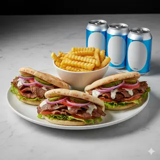 Menú 3 Pitas Kebab