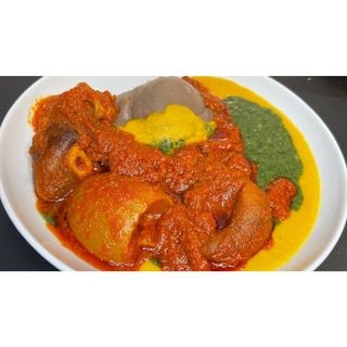 3 Amala + Gbegiri & Ewedu + 2 Cow Meat + 1 Ponmo + A drink