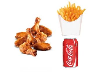 Menú Alitas De Pollo + Patatas + Bebida