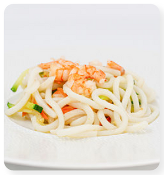 133. Udon con gamberi, verdure