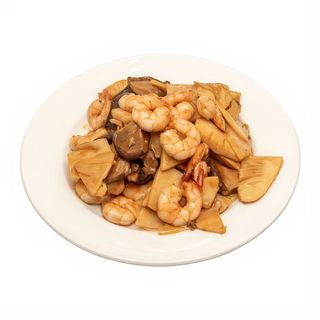 Gambas Con Bambú Y Setas