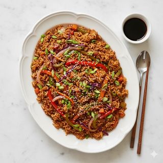 Mongolian rice con verdure