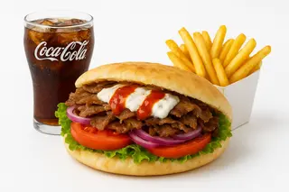 Panino kebab + patatine + bevanda
