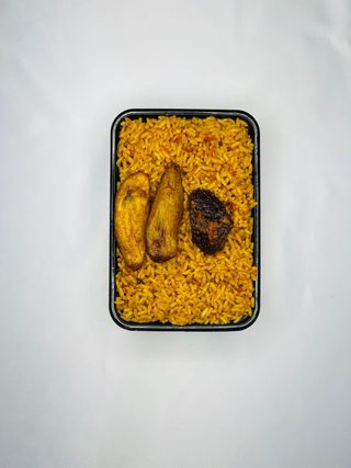 A Plate Of Rice With Beef