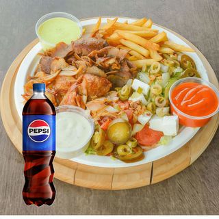 Kebab na talerzu - zestaw z Pepsi 500ml