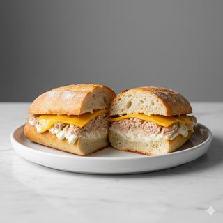 Sándwich de alioli con atún y queso