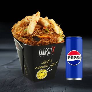 Noodles pui picant + Pepsi doza