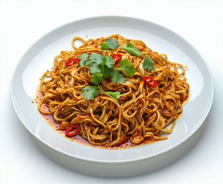 46. Tallarines Fritos Con Curry Rojo