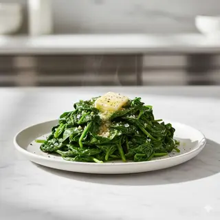 Spinaci saltati in padella con una noce di burro