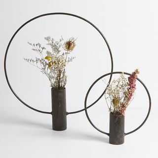 Conjunto metal jarrón 