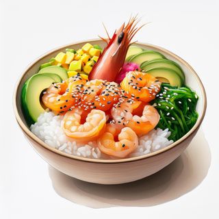 Poké Langostinos Tropical