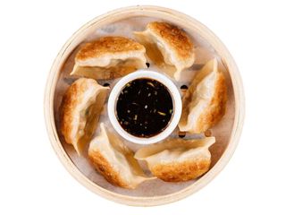 Смажені гьодзи з креветкою 