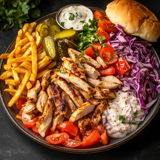 Shaorma de pui la farfurie