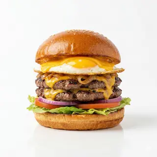 Hamburguesa Doble Con Huevo