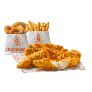 4 tiras + 1 patatas + 5 aros de cebolla