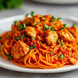 Chicken Jollof Spaghetti Only 