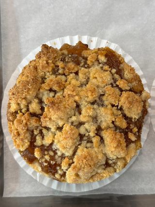 Cookie Recheada e Crumble de Maçã