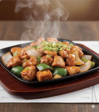 113 - Pollo alla piastra 铁板鸡