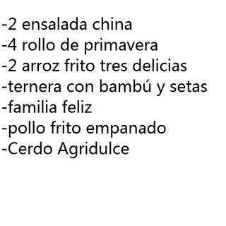 Menú Para 4 Personas