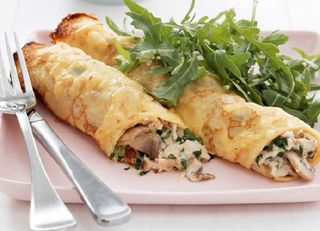 Crêpes cu pui, ciuperci și whiskey