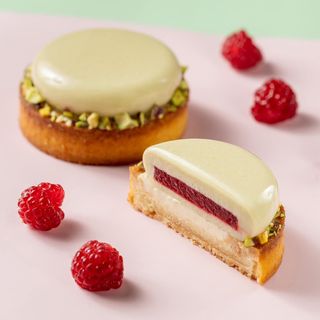 Pistachio and lime tart