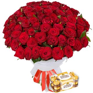 75 червоних троянд