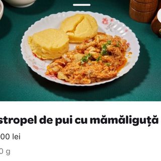Ostropel de pui cu mămăliguță