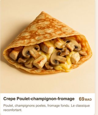 Crêpe Poulet champignon fromage