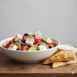 Greek salad e pane