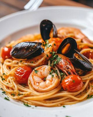 Spaghetti fruits de mer
