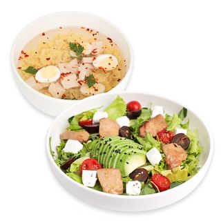 Салат з авокадо та куркою +  Бульйон