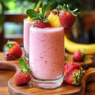 Smoothie de Fresa y Piña (500 ml)