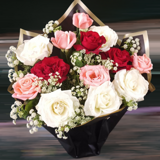 Bouquet de fleurs Emballage noir