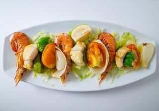 Brocheta De Gambón Y Rosada