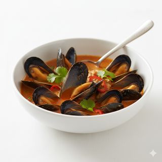 Mejillones Al Curry Rojo