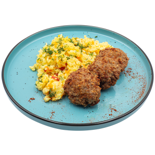 Chiftele prăjite cu pilaf 350g