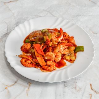 Krewetki koktajlowe w sosie słodko-kwaśnym