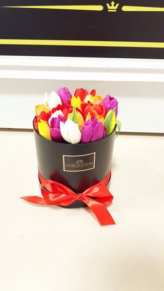 Cutie cu 19 lalele multicolore ar4558