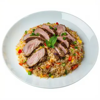 Arroz Frito Con Pato Y Puerros