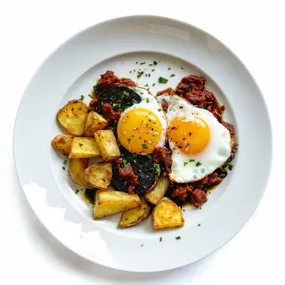 Plato estilo rotos de morcilla