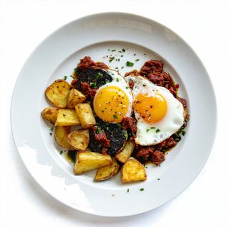 Plato estilo rotos de morcilla